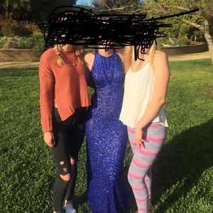 Beautiful Blue Sequin Scala dress style no. 48584 size 0